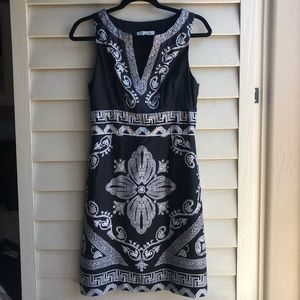 Silk b&w patterned dress